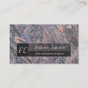 Cartão De Visita Monograma da estrutura do mármore preto vermelho e