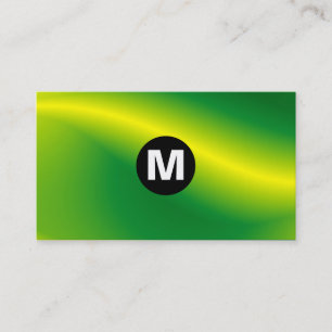 Cartão De Visita Monograma da Mancha central - Onda verde