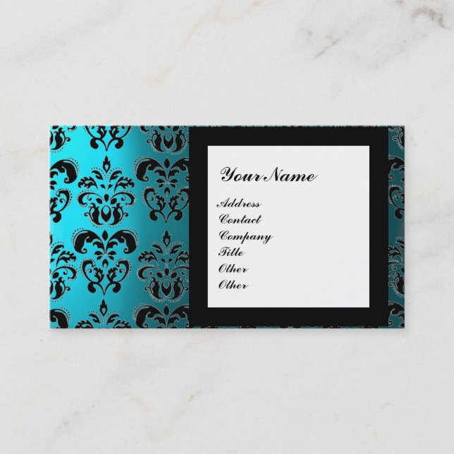 Cartão De Visita MONOGRAMA DA PEDRA GEM DAMASK,2 topaz,violeta (Frente)