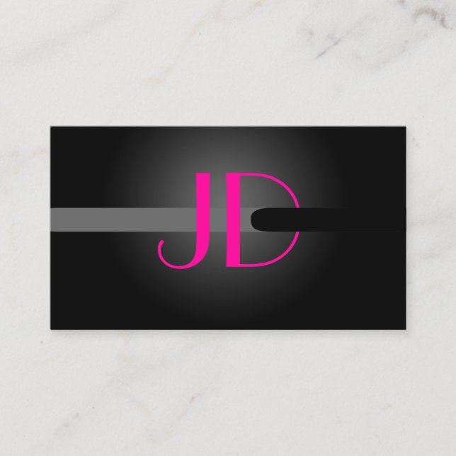 Cartão De Visita Monograma das Luzes Neon Legal do PixDezines (Frente)