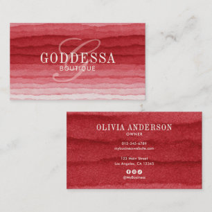 Cartão De Visita Monograma de Aquarela Moderna Butique/Moda