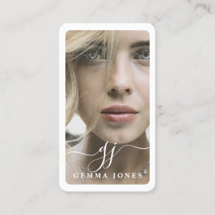 Cartão De Visita Monograma de Caligrafia de Script de Fotografia El