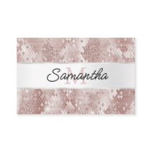 Monograma de Cobra de Prata Branca de Rosa Glam