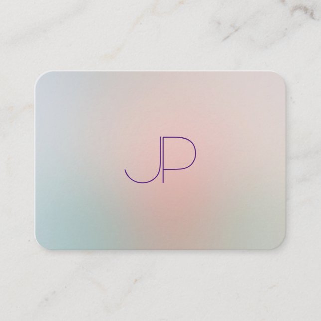 Cartão De Visita Monograma de Colores Modernos Elegantes Elegantes (Frente)