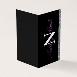 Cartão De Visita Monograma de Contraste de Gitter - Lealdade de pre