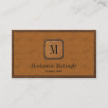 Monograma de Couro Elegante Russo Simples