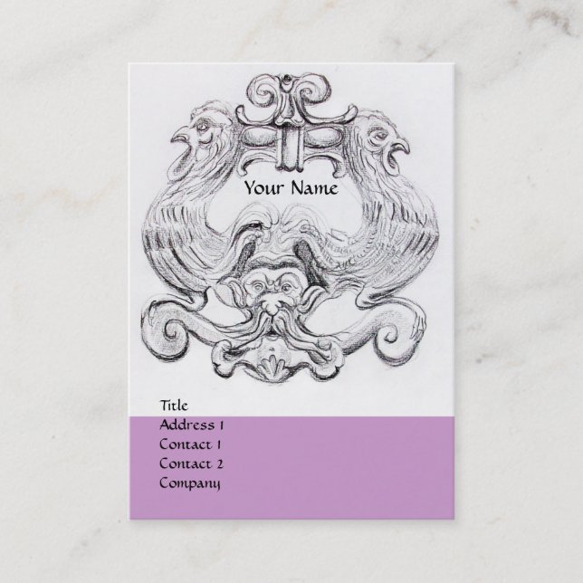 CARTÃO DE VISITA MONOGRAMA DE DESENHO MONOGRAMADO BRANCO TARTOT PRE (Frente)