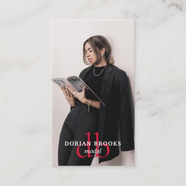 Cartão De Visita Monograma de Fotografia do Modelo Profissional Mod (Frente)