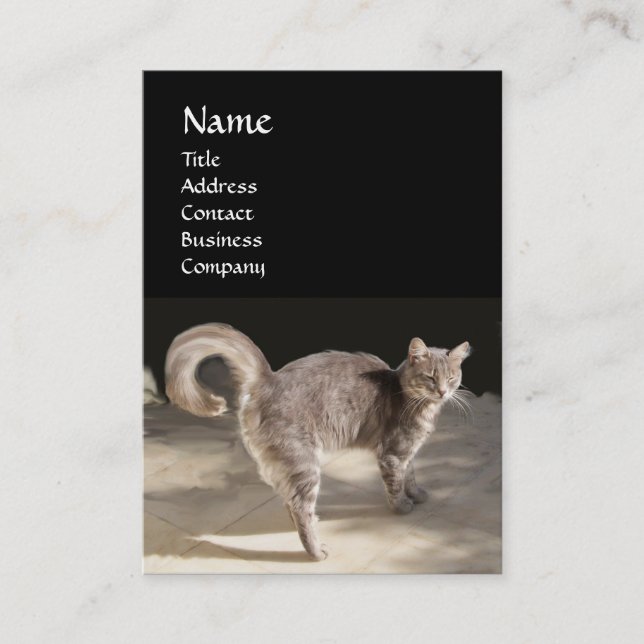 CARTÃO DE VISITA MONOGRAMA DE GATO TURCO (Frente)