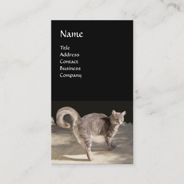 CARTÃO DE VISITA MONOGRAMA DE GATO TURCO (Frente)