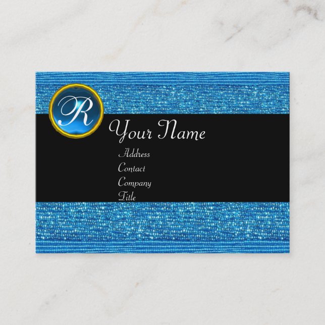 CARTÃO DE VISITA MONOGRAMA DE GEM DE NAVEGAÇÃO DE MIÇANGAS DE FASHI (Frente)