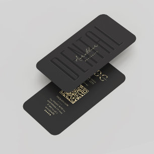 Cartão De Visita Monograma de Higienista Dental Dourado Moderno