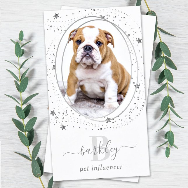 Cartão De Visita Monograma de Imprensa Social de Fotografias de Sil (Criador carregado)