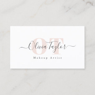 Cartão De Visita Monograma de Lâmpada de Script Moderno Mínimo Prof