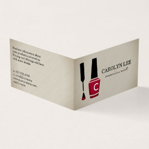 Cartão De Visita Monograma de Manicure Polonês de unhas