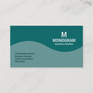 Cartão De Visita Monograma de meia onda - Ocean Green and Teal 0066