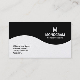 Cartão De Visita Monograma de meia onda - Preto (Platina)