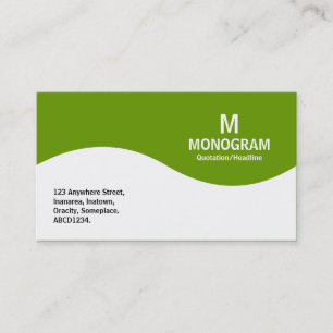 Cartão De Visita Monograma de meia onda - Verde 669900