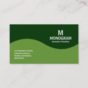 Cartão De Visita Monograma de Meia Onda - Verde Abacate com 003300