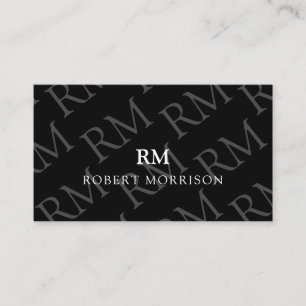 Cartão De Visita Monograma de Mídia Social Masculina Profissional