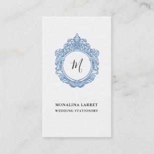Cartão De Visita Monograma de Moldura Ornamental Elegante