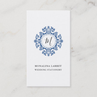 Cartão De Visita Monograma de Moldura Ornamental Mínima