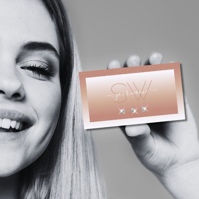 Cartão De Visita Monograma de Ombros Espelhos de Ouros Brancos de L (Criador carregado)