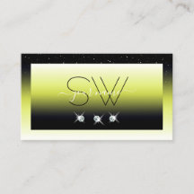 Monograma de Ombros Sparkle Preto Amarelo Chic