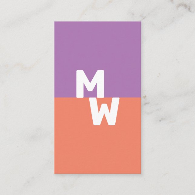 Cartão De Visita Monograma de Pastel minimalista (Frente)