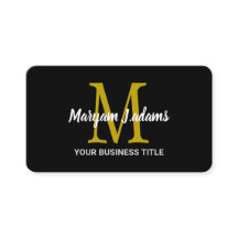 Monograma de Script Moderno (Código QR) Preto Chic