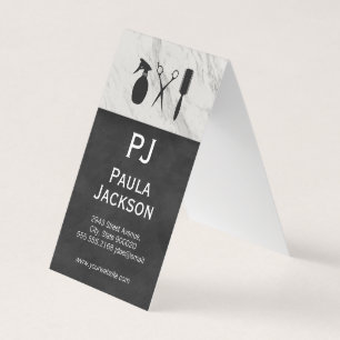 Cartão De Visita Monograma de Textura Lux e Trim Marble refinados