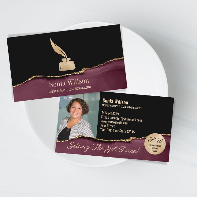 Cartão De Visita Monograma do Agente de Assinatura de Empréstimo No (Criador carregado)