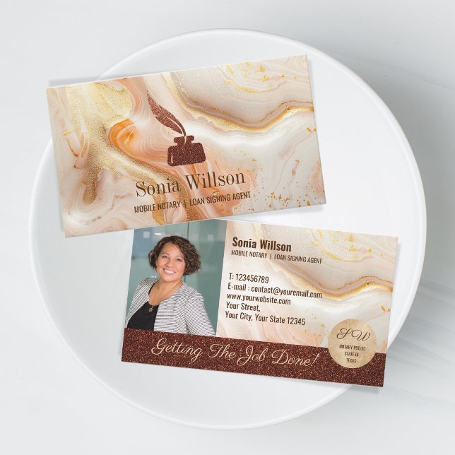 Cartão De Visita Monograma do Agente de Assinatura de Empréstimo No (Criador carregado)