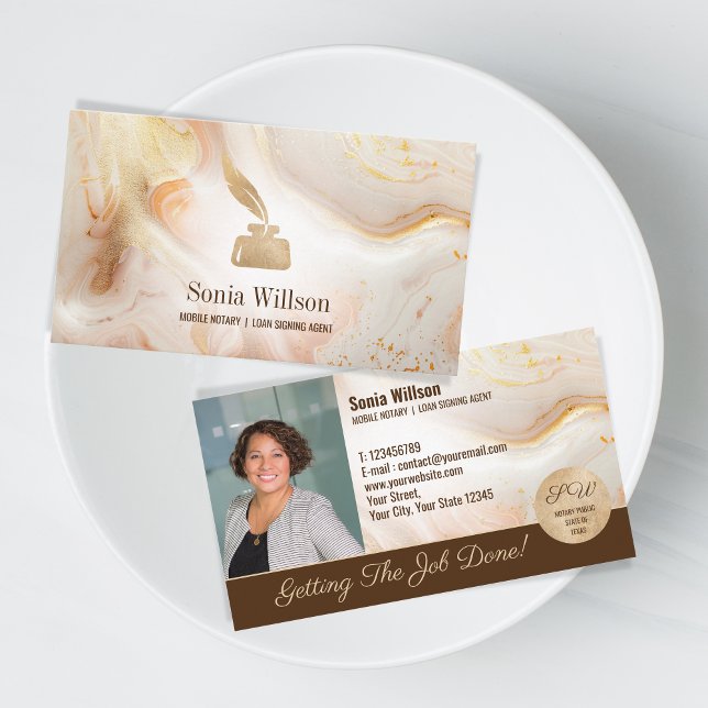 Cartão De Visita Monograma do Agente de Assinatura de Empréstimo No (Criador carregado)