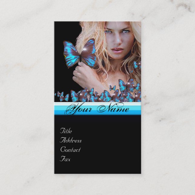 Cartão De Visita Monograma do ARTISTA BEAUP BEAUWLEY BEAUY BUTTERFL (Frente)