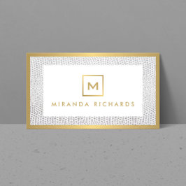 Cartão De Visita Monograma do logotipo com Elegante Snakeskin Impre