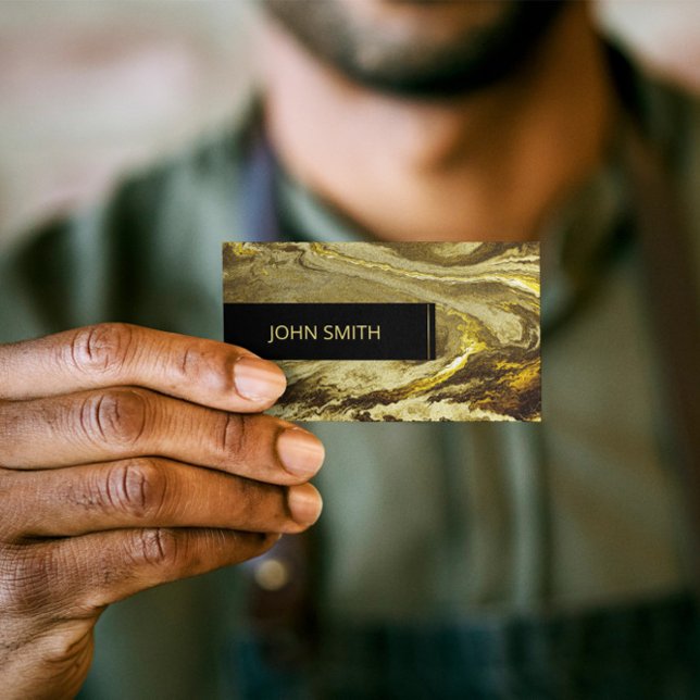 Cartão De Visita Monograma do padrão de luxo de textura da ouro (Criador carregado)