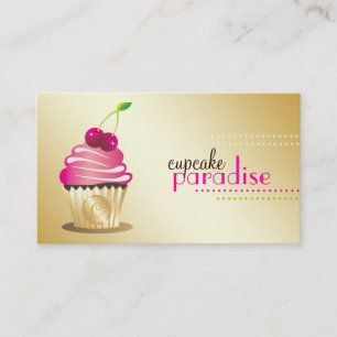 Cartão De Visita monograma do paraíso 311-Cupcake
