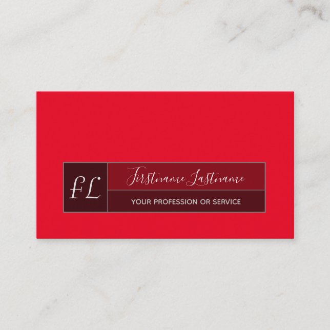 Cartão De Visita Monograma do retângulo da cinza de caligrafia (Frente)