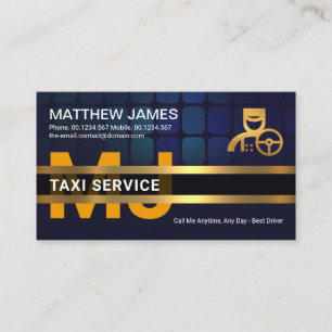 Cartão De Visita Monograma Dourado de Chauffeur Placard