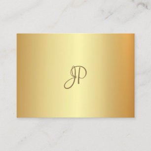Cartão De Visita Monograma Dourado Elegante Caligrado Moderno