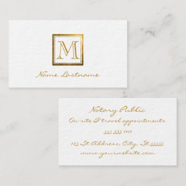Cartão De Visita Monograma Dourado Elegante Monograma Notário Públi