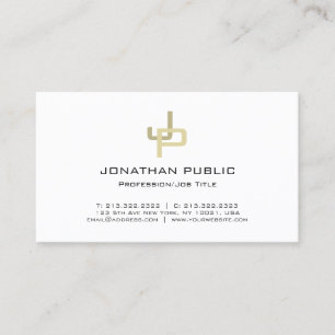 Cartão De Visita Monograma Dourado Elegante Simples