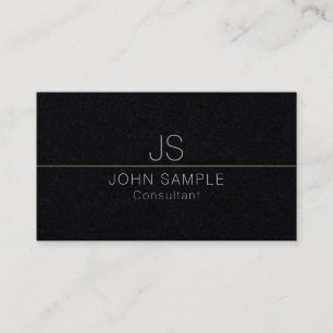 Cartão De Visita Monograma Dourado preto elegante profissional