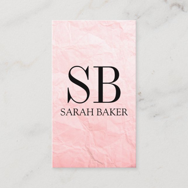 Cartão De Visita Monograma e faixas de textura contemporânea (Frente)