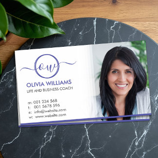 Cartão De Visita Monograma e foto elegantes