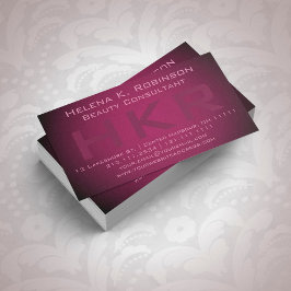 Cartão De Visita Monograma Elegante de Gradiente do Consultor de Be