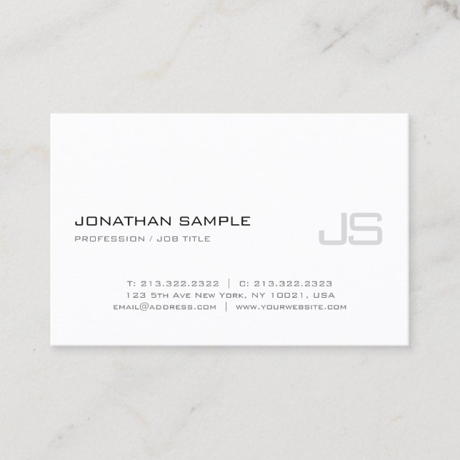 Cartão De Visita Monograma elegante Design elegante moderno popular (Frente)