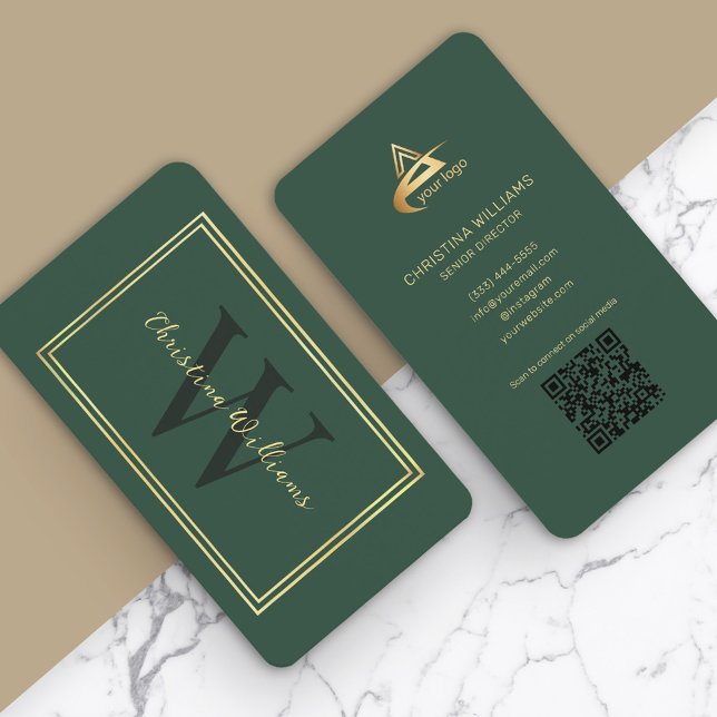 Cartão De Visita Monograma Elegante Mínimo Moderno Profissional (Professional Modern Minimalist Elegant Monogram Business Card)