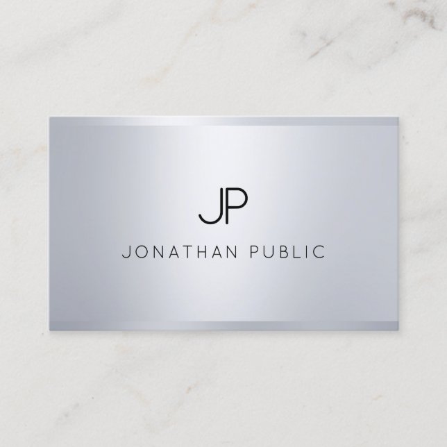 Cartão De Visita Monograma Elegante Modelo de Glamor Moderno (Frente)